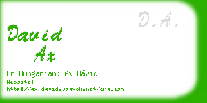 david ax business card